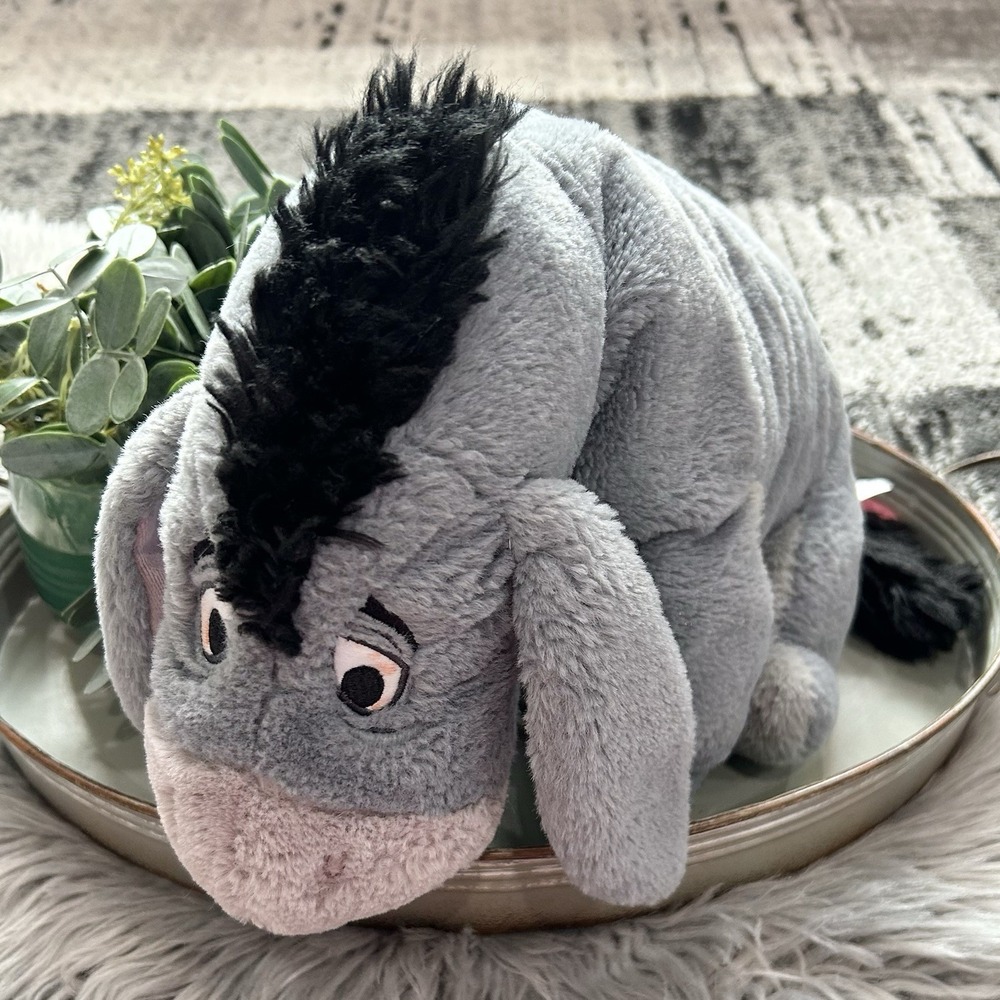 Winnie The Pooh Disney Store Eeyore 16" Plush‎ Stuffed Animal Detachable Tail